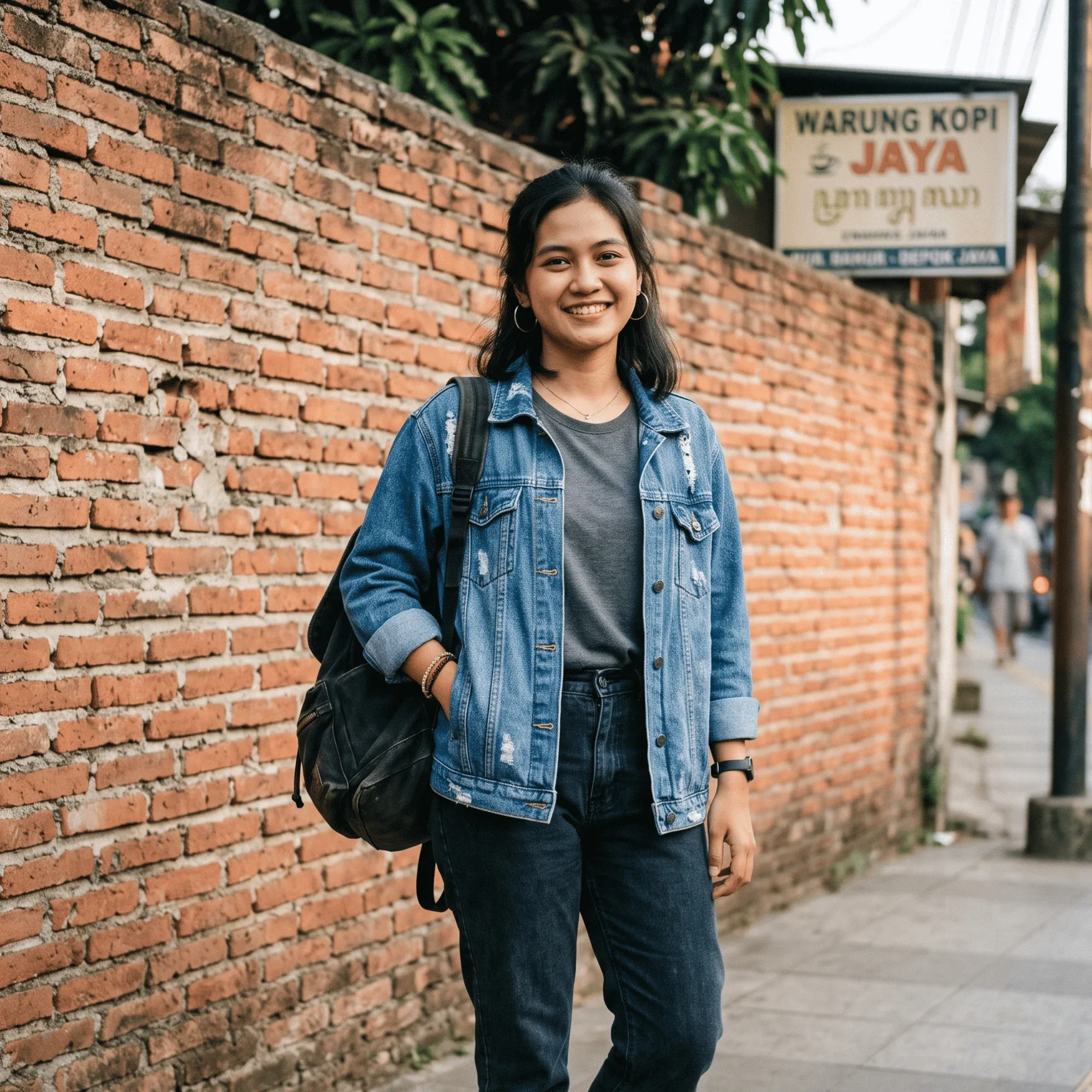 Jaket Denim Sablon Tebal